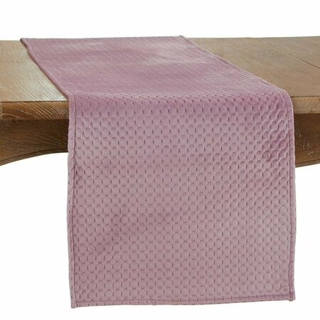 SARO 16 x 72 in. Pinsonic Velvet Oblong Table Runner, Lavender 9036.LV1672B